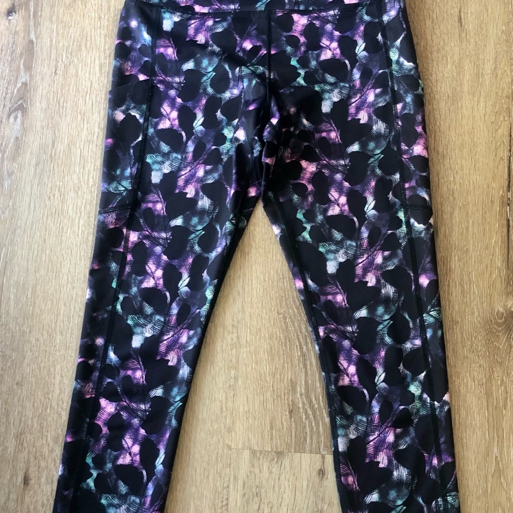 Zyia Active Leggings - Black Multicolor Prints size 6-8